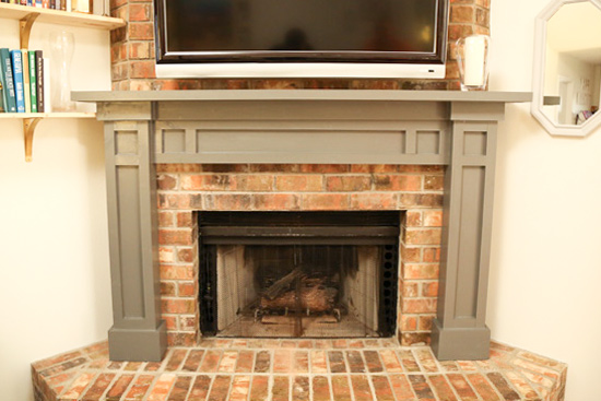 Brick fireplace mantles